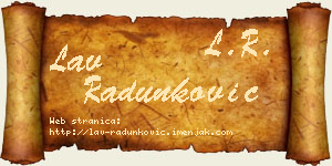 Lav Radunković vizit kartica